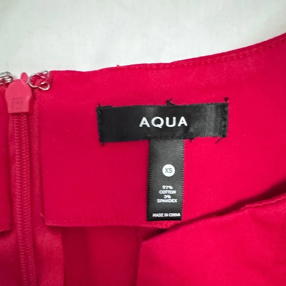 AQUA  Red Paneled Midi Dress in XS Size - Picture 8 of 11